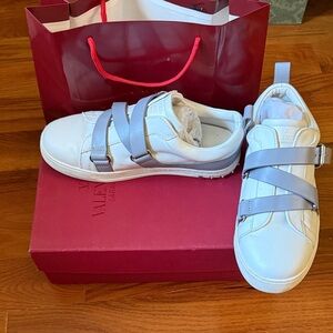 Designer-inspired White and Gray Sneakers